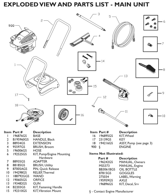 Speed Clean 2,200 psi pressure washer model 020239 Parts